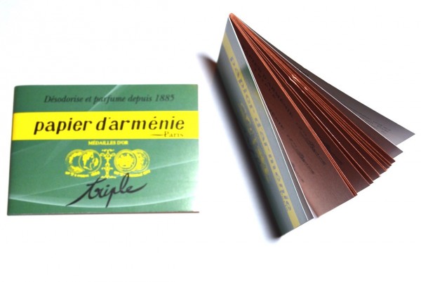 Le papier d'Arménie pour purifier, désodoriser et assainir l'air.